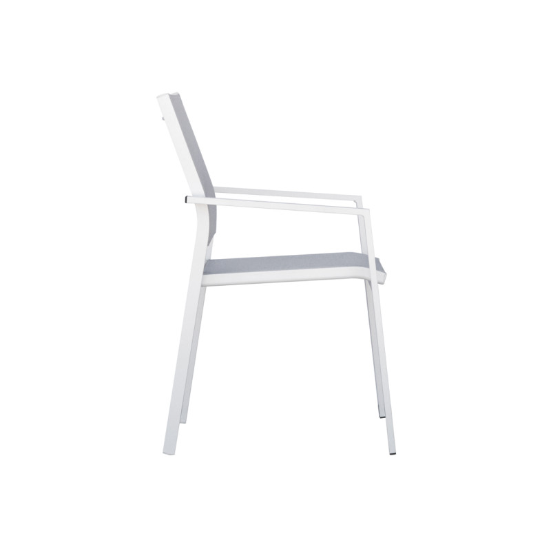 Set Tavolo Porto + 10 Sedie Zara Alluminio Bianco Moia