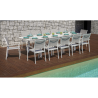 Set Tavolo Porto + 10 Sedie Zara Alluminio Bianco Moia