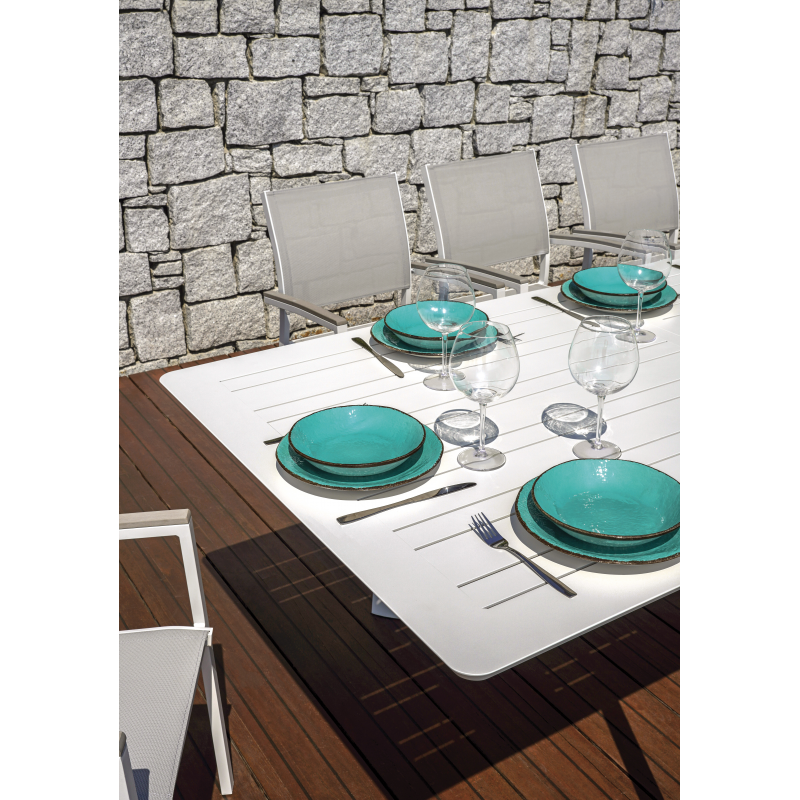 Set Tavolo Porto + 10 Sedie Regista Paros Alluminio Bianco
