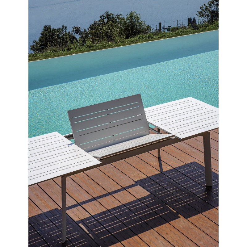 Set Tavolo Porto + 10 Sedie Regista Paros Alluminio Bianco