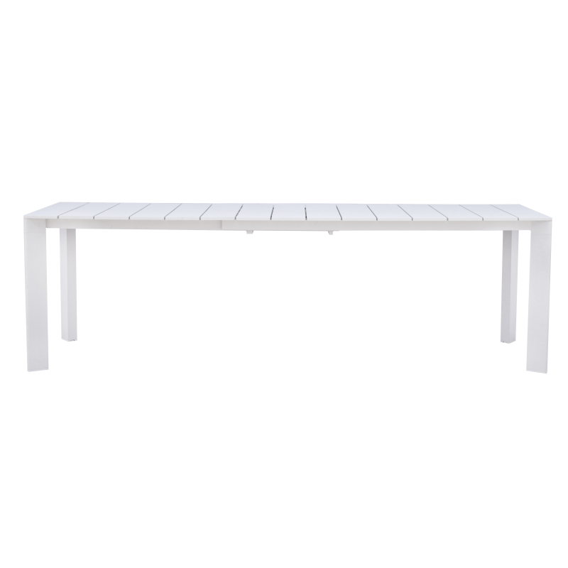 Set Tavolo Anzio + 8 Sedie Lucca Alluminio Bianco Moia