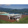 Set Tavolo Anzio + 8 Sedie Lucca Alluminio Bianco Moia