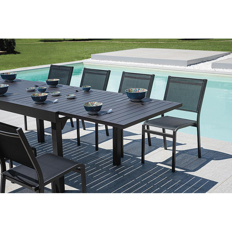 Sedia Pola alluminio antracite textilene nero Moia outdoor