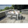 Sedia Pola alluminio bianco textilene grigio chiaro Moia