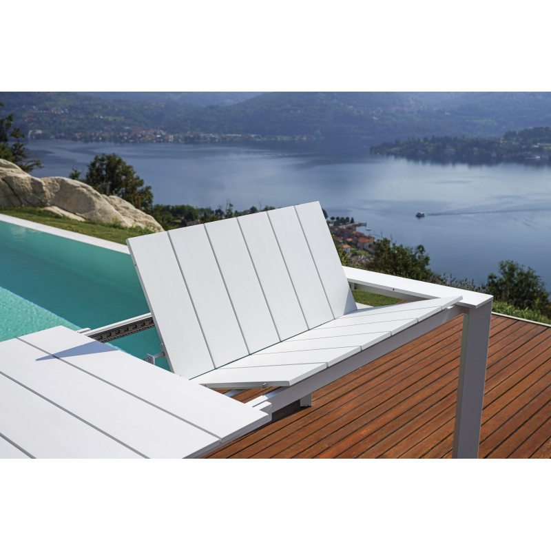 Set Tavolo Nettuno + 10 Sedie Pola Alluminio Bianco Moia