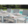 Set Tavolo Nettuno + 10 Sedie Zara Alluminio Bianco Moia