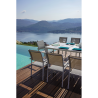Set Tavolo Nettuno + 10 Sedie Zara Alluminio Bianco Moia
