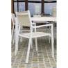 Set Tavolo alluminio + 4 Poltrone alluminio e texilene cleveland bianco opaco cm 55x56h86