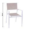 Set Tavolo alluminio + 6 Poltrone alluminio e texilene cleveland bianco opaco cm 55x56h86