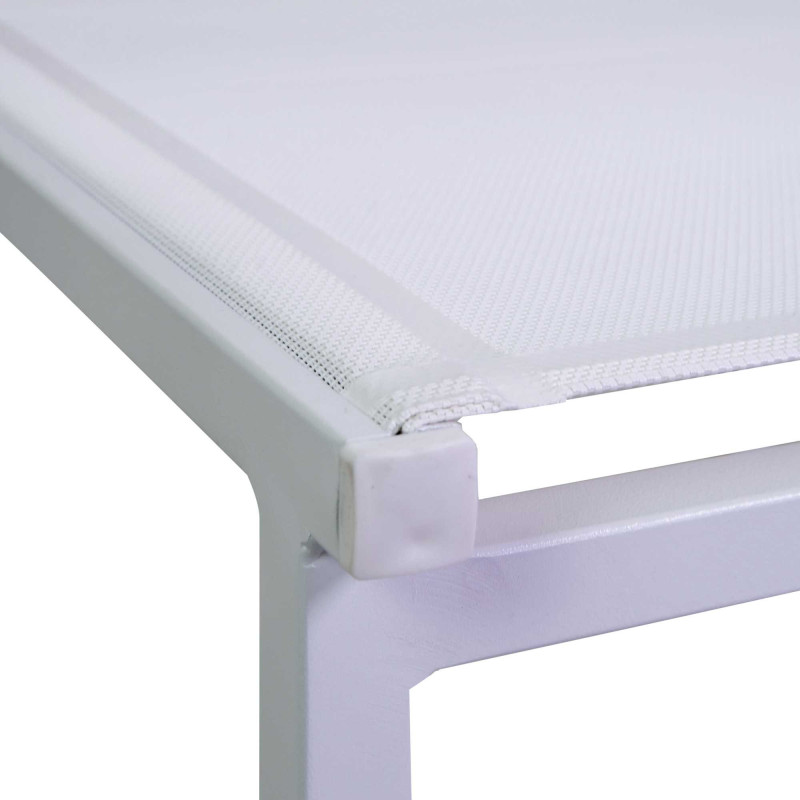 Sedia alluminio Sullivan bianco textilene 55x46xH43-88 cm elegante