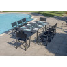 Set 4 sedie regista Paros alluminio antracite text nero giardino