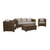 Salotto Rattan Manila Grigio Con Cuscini Divano 3 Posti