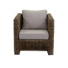 Salotto Rattan Manila Grigio Con Cuscini Divano 3 Posti