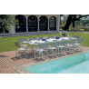 Set 4 sedie regista Paros alluminio bianco textilene grigio