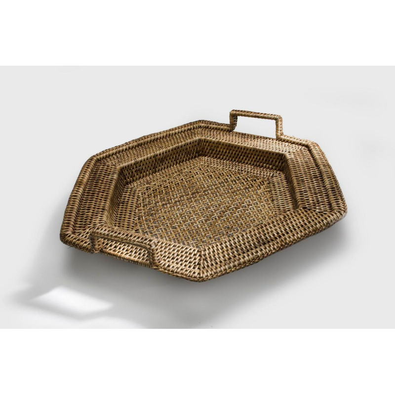Vassoio rattan birman esagonale 2m cm44x50h7/10