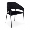 Poltrona Velluto Chloe Nero Struttura Nero Cm 59x51h49/83,5