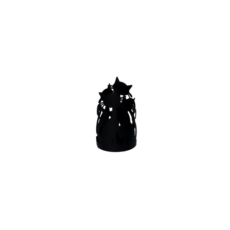 Portabicchiere metallo gatti nero tondocm ø8h13.5