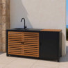 Cucina Idaho Antracite Teak Pietra 180×65 H90 | Levante Shop