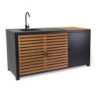 Cucina Idaho Antracite Teak Pietra 180×65 H90 | Levante Shop