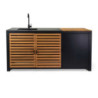 Cucina Idaho Antracite Teak Pietra 180×65 H90 | Levante Shop