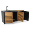 Cucina Idaho Antracite Teak Pietra 180×65 H90 | Levante Shop