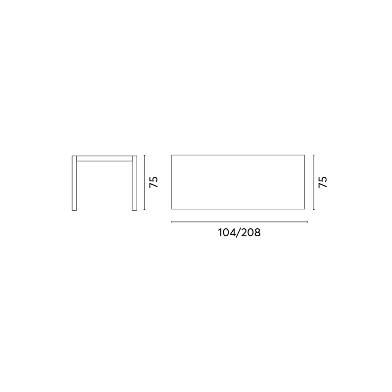 Tavolo Spalato allungabile 104-208x75 cm alluminio antracite