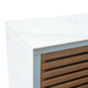 Mobile Alluminio Idaho Bianco Ante Teak top Pietra Sinterizzata Cm 160x60h90
