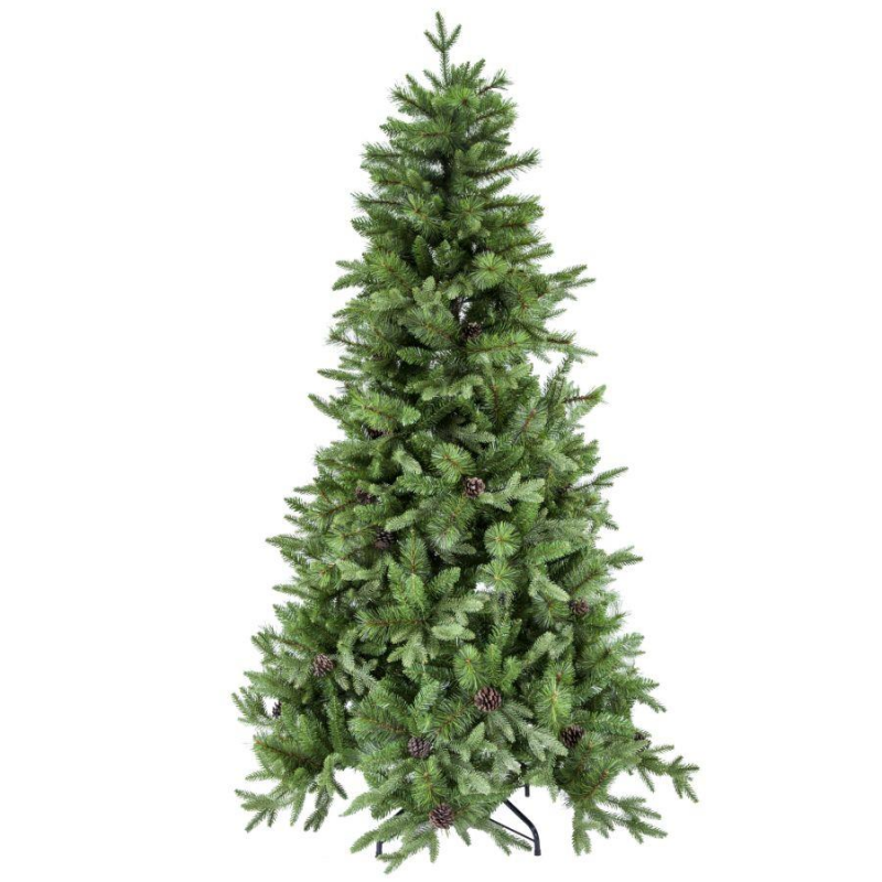 Albero Sinai verde c/pigne cmø117h180 con 1750 rami