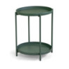 Tavolino Metallo Hiro Verde Tondo 2 Piani Cm ø40h50