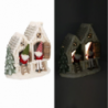 Casetta resina bianco con led e gnomi cm 40x23h44