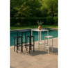 Tavolo Bar Metallo New Elma Con Poggiapiedi Bianco Quadro Cm 60x60h110