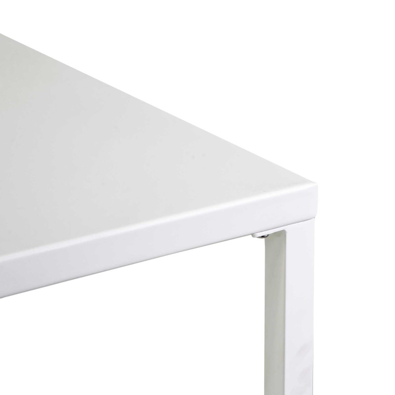 Tavolo Bar Metallo New Elma Con Poggiapiedi Bianco Quadro Cm 60x60h110