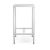 Tavolo Bar Alluminio Alma Con Poggiapiedi Bianco Quadro Cm 60x60h110