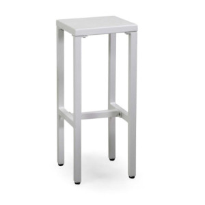 Sgabello Bar Alluminio Alma Bianco Cm 30x30h75