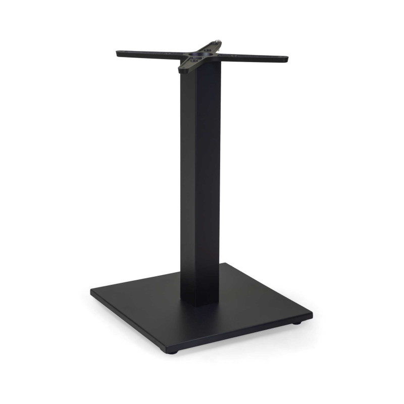 Base Tavolo Alluminio Nemo Nero Quadro Top Croce Ghisa Cm 45x45h73