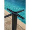 Base Tavolo Alluminio Nemo Nero Quadro Top Croce Ghisa Cm 45x45h73
