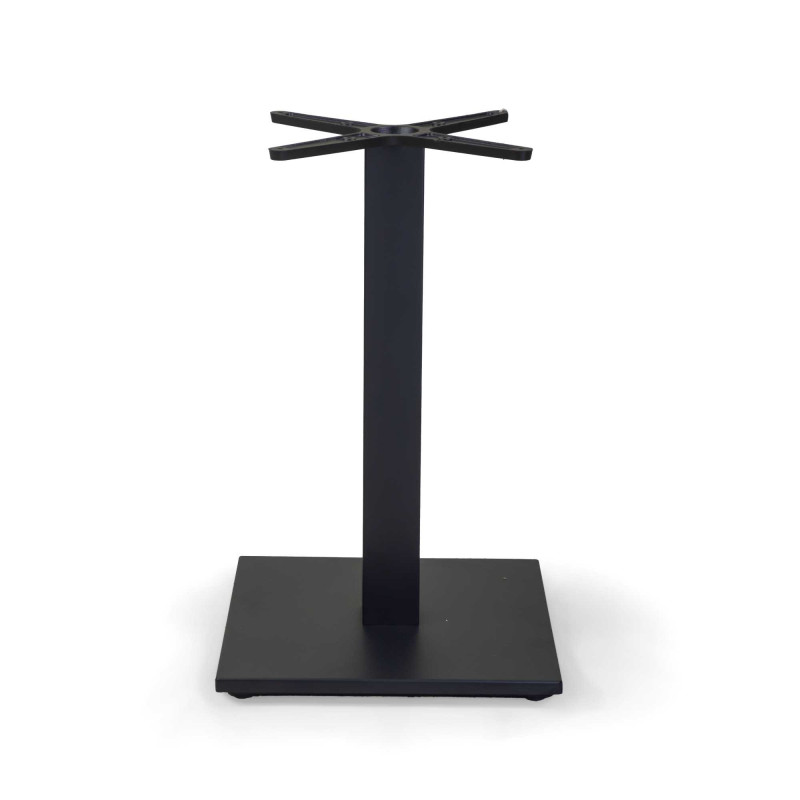 Base Tavolo Alluminio Nemo Nero Quadro Top Croce Ghisa Cm 45x45h73