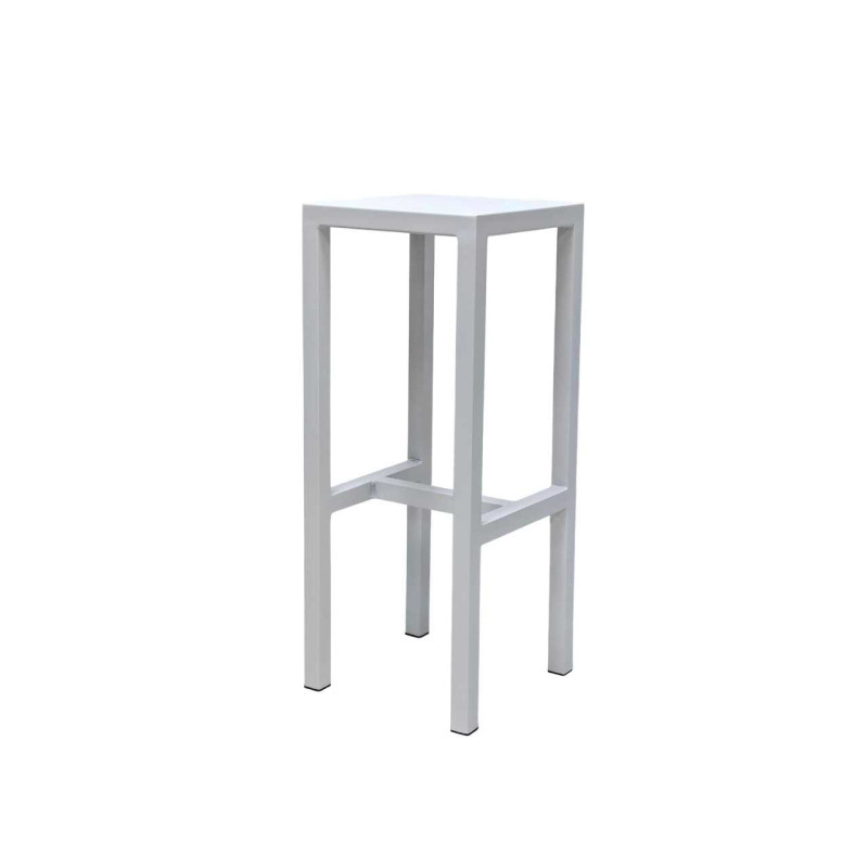 Sgabello Bar Fisso Metallo New Elma Bianco Cm 30x30h75