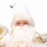 Puntale tessuto Babbo Natale bianco e oro cmø22h30