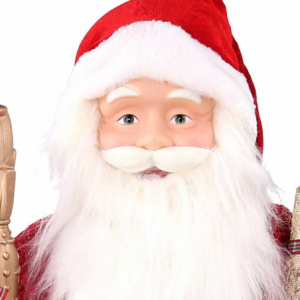 Zoom Babbo natale tessuto rosso con bastone cmh80