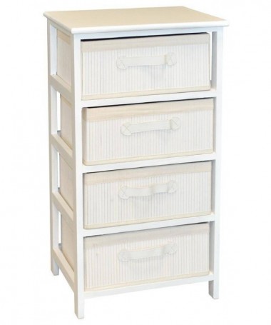 Cassettiera Perla in bamboo con 4 cassetti