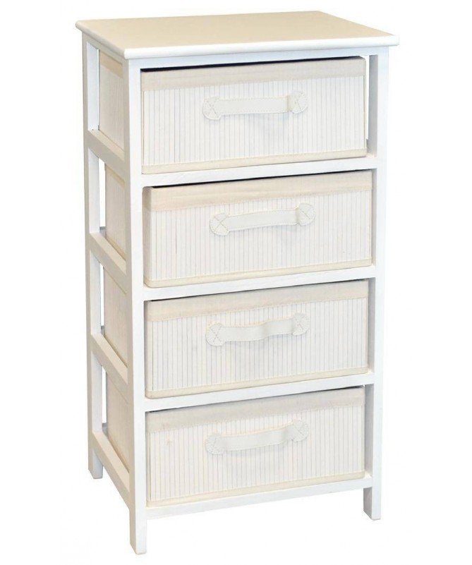 Cassettiera Perla in bamboo con 4 cassetti