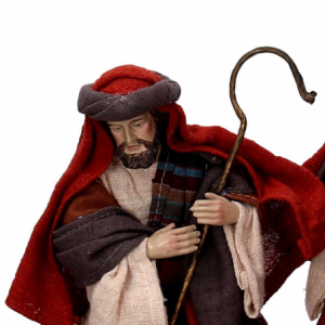 Zoom Presepe tessuto set 9pz rosso cmh25,5