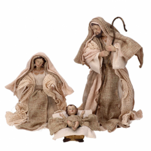 Zoom Presepe tessuto set 9pz beige cmh25,5