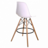 Sgabello bar resina legno bianco cm54x54h108