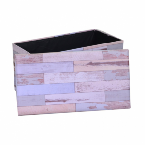 Zoom Baule ecopelle azzurro rettangolare cm 76x40h41