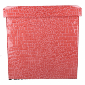 Zoom Puff ecopelle rosso quadro pieghevole cm 30x30h30