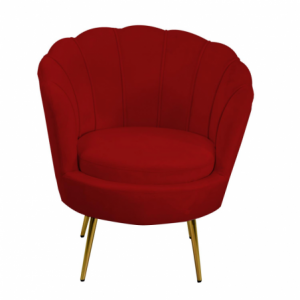 Zoom Poltrona velluto tulipan rosso fragola cm 73x72h45/75