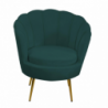 Poltrona velluto tulipan blu petrolio cm73x72h77