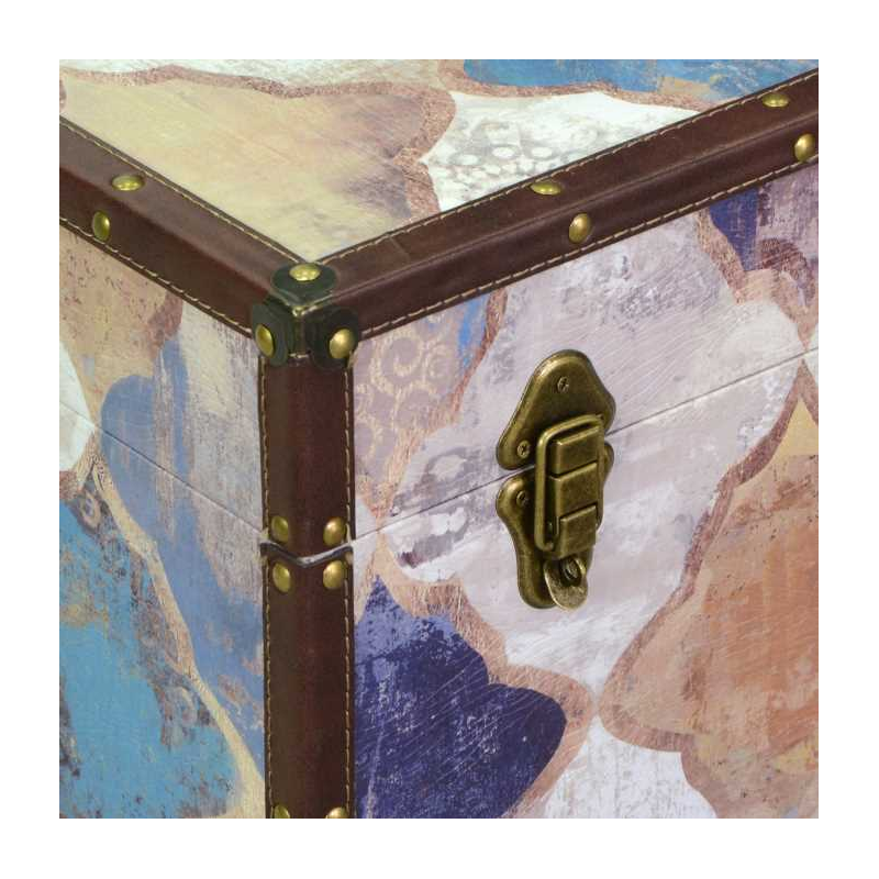 Baule ecopelle 1-4 blu marocco rettangolare cm80x40h50